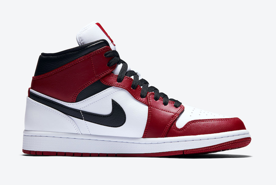 AIR JORDAN 1 MID CHICAGO WHITE HEEL