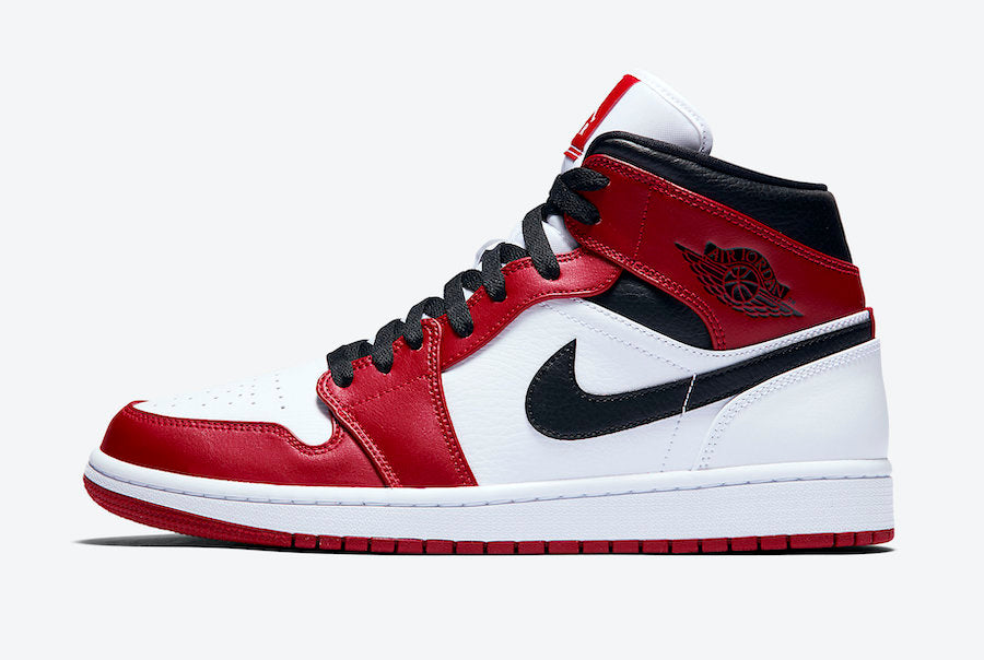 AIR JORDAN 1 MID CHICAGO WHITE HEEL