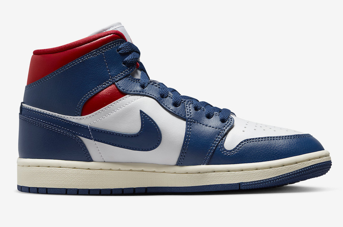 AIR JORDAN 1 MID FRENCH BLUE GYM RED