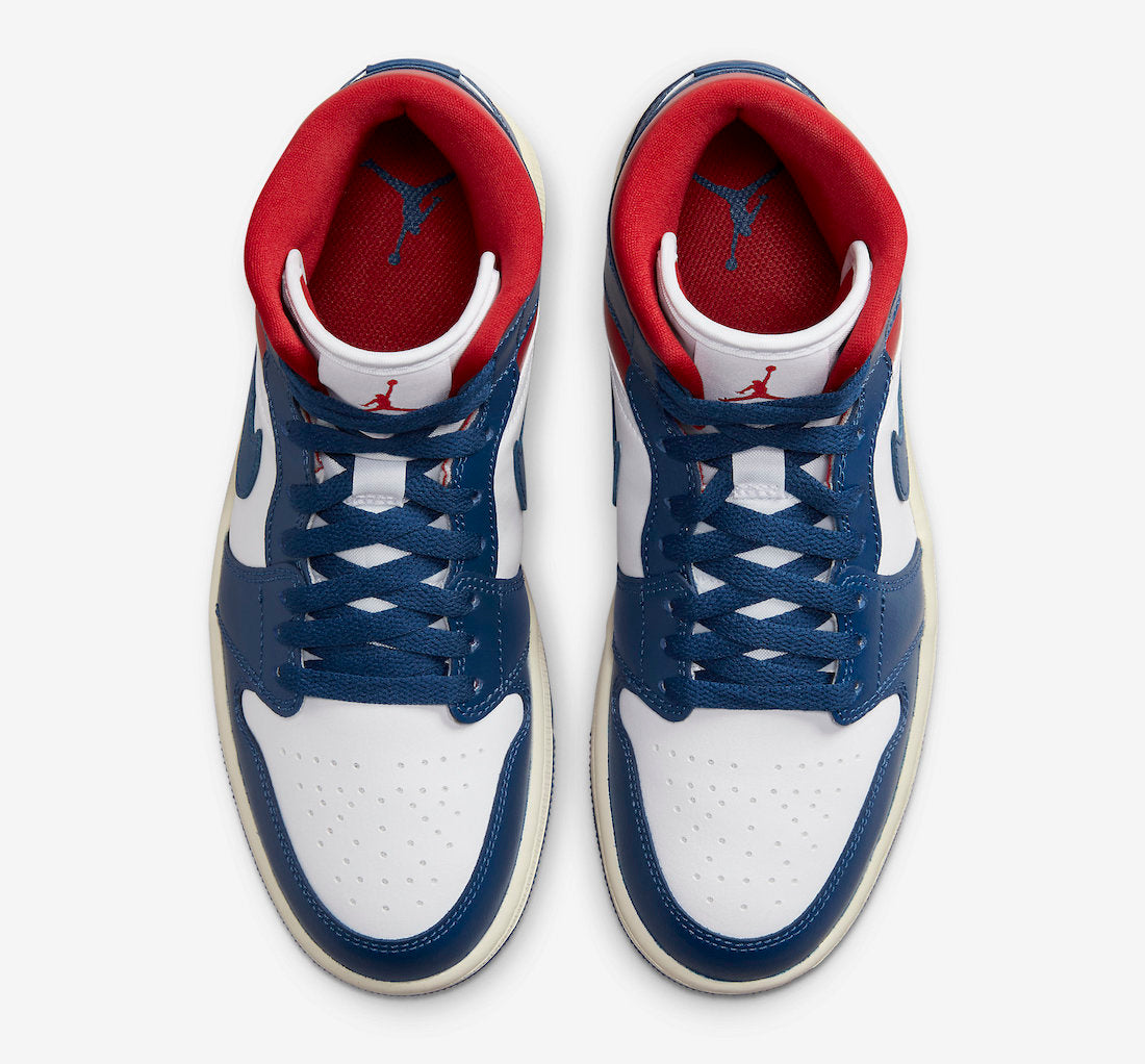 AIR JORDAN 1 MID FRENCH BLUE GYM RED