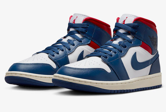 AIR JORDAN 1 MID FRENCH BLUE GYM RED