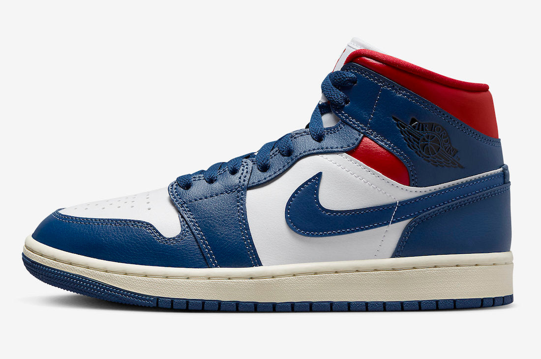 AIR JORDAN 1 MID FRENCH BLUE GYM RED