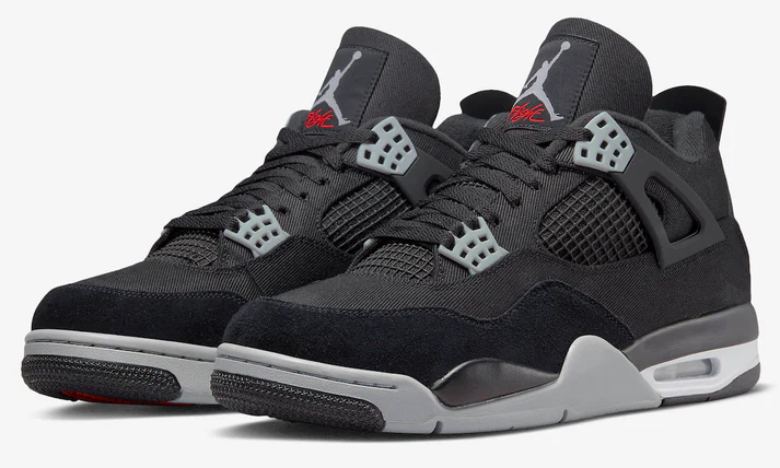 AIR JORDAN 4 BLACK CANVAS