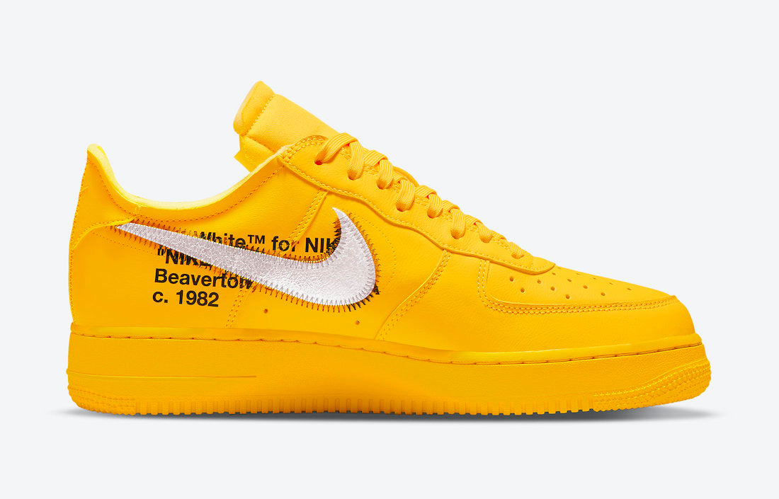 OFF-WHITE X NIKE AIR FORCE 1 LOW UNIVERSITY GOLD