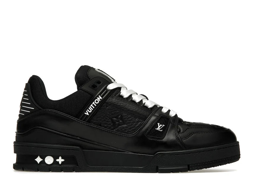 LOUIS VUITTON TRAINER BLACK EMBOSSED MONOGRAM