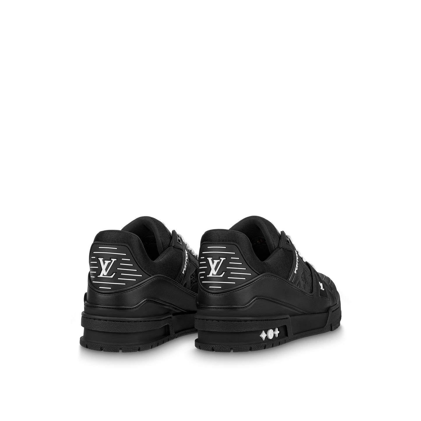 LOUIS VUITTON TRAINER BLACK EMBOSSED MONOGRAM